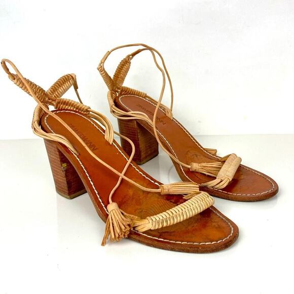 ZIMMERMANN Wrap Weave Leather Sandal Block Heel - Picture 5 of 16